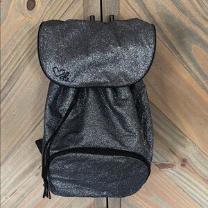 Glittery Black Backpack (roller derby skate bag)